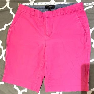 Bright pink summer shorts from Banana Republic.
